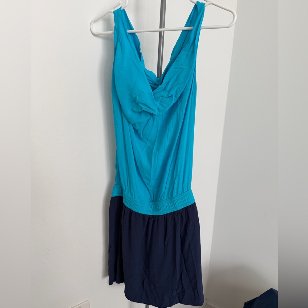 DVF Blue and Navy Sleeveless Dress